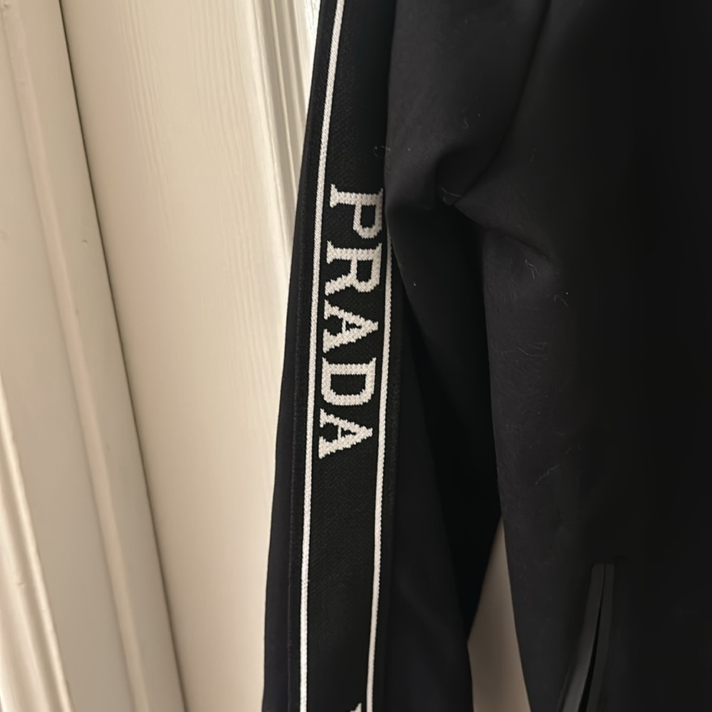 Prada Black Track Jacket with White Logo Tape - Picture 3 of 6